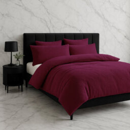 Teddy Bear Fleece Soft Cosy Duvet Cover + Pillow Case Set Plum - thumbnail 1