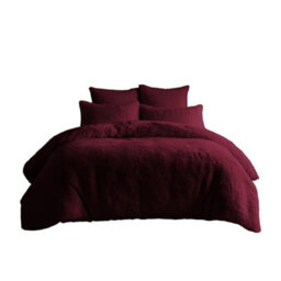 Teddy Bear Fleece Soft Cosy Duvet Cover + Pillow Case Set Plum - thumbnail 2