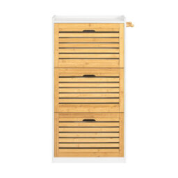 Sobuy Fsr108-Nw, Shoe Cabinet Shoe Rack Shoe Storage Cupboard Organizer With 3 Drawers ,w55Xd30Xh112 - thumbnail 1