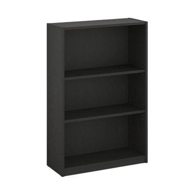Walplus Jaya 3-Tier Adjustable Shelf Bookcase, Blackwood Wood Effect - image 1