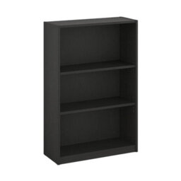 Walplus Jaya 3-Tier Adjustable Shelf Bookcase, Blackwood Wood Effect - thumbnail 1