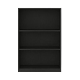 Walplus Jaya 3-Tier Adjustable Shelf Bookcase, Blackwood Wood Effect - thumbnail 2
