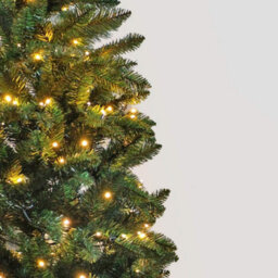 Shatchi 4Ft Pre-Lit Warm White Led Green Christmas Slim Pine Narrow Tree With Metal Stand - thumbnail 4