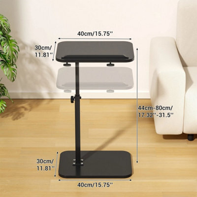 Black Lifting C Shaped Side Table Swivel Laptop Desk For Living Room Tea Table - image 1