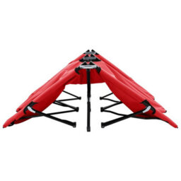 Berkfield Two Person Folding Sun Lounger Red Steel - thumbnail 4