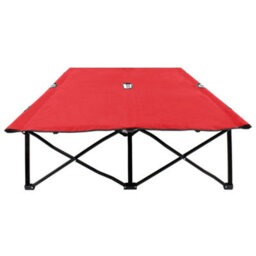 Berkfield Two Person Folding Sun Lounger Red Steel - thumbnail 3