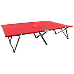 Berkfield Two Person Folding Sun Lounger Red Steel - thumbnail 1