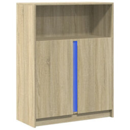 Berkfield Sideboard With Led Sonoma Oak 77X34X100 Cm Engineered Wood - thumbnail 3