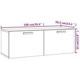 Berkfield Wall Cabinet Concrete Grey 100X36.5X35 Cm Engineered Wood - thumbnail 9