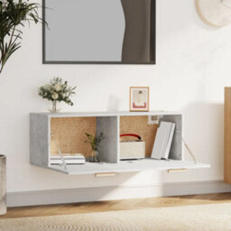 Berkfield Wall Cabinet Concrete Grey 100X36.5X35 Cm Engineered Wood - thumbnail 3