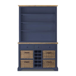 Statement Furniture Florence Navy Blue Display Cabinet With Shelves, Wine Rack And Storage Baskets - thumbnail 6