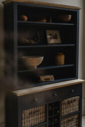 Statement Furniture Florence Navy Blue Display Cabinet With Shelves, Wine Rack And Storage Baskets - thumbnail 3