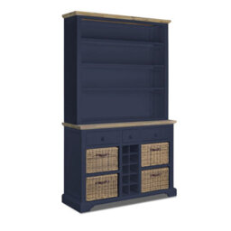 Statement Furniture Florence Navy Blue Display Cabinet With Shelves, Wine Rack And Storage Baskets - thumbnail 5