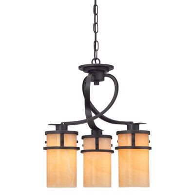 Elegant 3 Bulb Chandelier Pendant Light In Imperial Bronze Finish - image 1