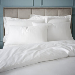 Bianca 180 Thread Count Egyptian Cotton Single Duvet Cover Set With Pillowcase White - thumbnail 2