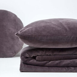 Homescapes Dark Grey Velvet Quilted Throw, 150 X 200 Cm - thumbnail 5