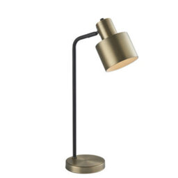 Luminosa Lighting Luminosa Mayfield Task Table Lamp Matt Antique Brass Plate, Matt Black