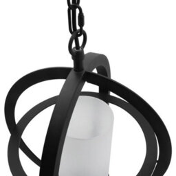 Long Life Lamps Company Industrial 3 Ring Ceiling Pendant Light Black Metal Chain Suspended Frosted Glass Lamp Shade K441 - thumbnail 6