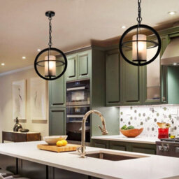 Long Life Lamps Company Industrial 3 Ring Ceiling Pendant Light Black Metal Chain Suspended Frosted Glass Lamp Shade K441 - thumbnail 7