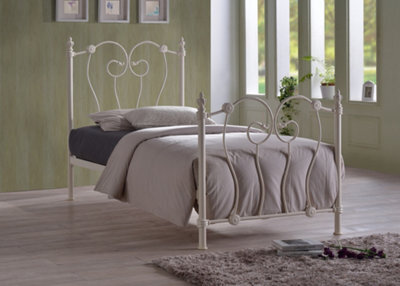 Save On Goods UK 3Ft Single  Ivory Cream White Metal Tubular Bed Frame,traditional,ornate,curved,victorian - image 1