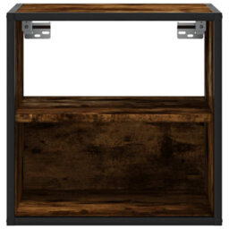 Berkfield Wall-Mounted Bedside Cabinets 2 Pcs Smoked Oak 40X31X39.5 Cm - thumbnail 5
