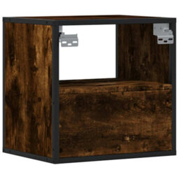 Berkfield Wall-Mounted Bedside Cabinets 2 Pcs Smoked Oak 40X31X39.5 Cm - thumbnail 8