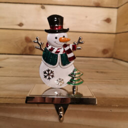 Samuel Alexander 17 Cm Snowman In A Top Hat And Scarf And Festive Christmas Tree Stocking Hanger In Colour - thumbnail 1