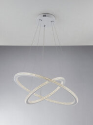 Luminosa Lighting Luminosa Bryant Led 2 Ring Pendant Ceiling Light White 3555Lm 3000K 60X2+40X2Cm - thumbnail 2
