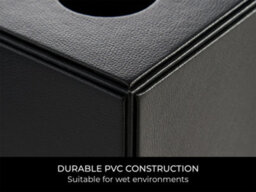 Corby of Windsor Corby Highland Hotel Collection Cube Tissue Box Holder In Black Pu Leather - thumbnail 4