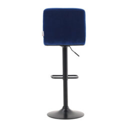 Darphe 2 Pcs Blue Velvet Upholstery Bar Stools With Low Backrest, 42.5Cm W X 50Cm D X 93Cm-113Cm H - thumbnail 4