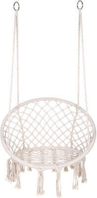 Decorative Macrame Rope Swing Chair Hanging Hammock Style Seat For Garden Patio Or Indoor Lounging - image 1