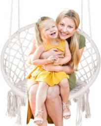 Decorative Macrame Rope Swing Chair Hanging Hammock Style Seat For Garden Patio Or Indoor Lounging - thumbnail 9