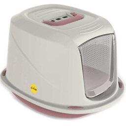 Cat Centre.Direct Cat Centre Jumbo Pink Cat Hooded Litter Tray Bundle With 2 Bowls And Scoop - thumbnail 2