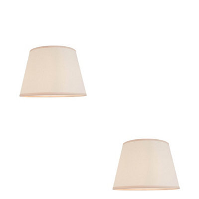 Loops Elegant 2 Pack Of 35Cm Vintage White Tapered Lamp Shades With Almond Edge - image 1