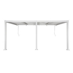 Sweeek - Lean To Pergola With Louvered Roof Aluminium 4 X 3M Palace White - thumbnail 4