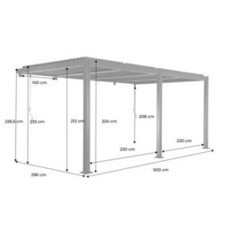 Sweeek - Lean To Pergola With Louvered Roof Aluminium 4 X 3M Palace White - thumbnail 5