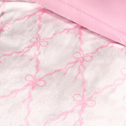 Ohs Bow Lattice Flannel Fleece Throw Blanket Soft Bedspread, Pink - 125 X 150Cm - thumbnail 2