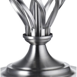 Happy Homewares Traditional Brushed Satin Nickel Table Lamp Base With Twist Metal Stem Design - thumbnail 3