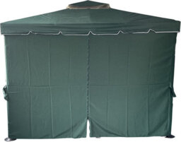 Shatchi 3Mx4M Garden Gazebo With Curtains & Mosquito Netting - Heavy-Duty Aluminium Frame, Waterproof Double Roof - thumbnail 4