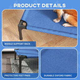 Pawhut Elevated Pet Bed Cool Cot Dog Sleep Folding Indoor Outdoor Camping 76Lcm - thumbnail 7