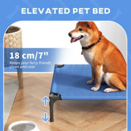 Pawhut Elevated Pet Bed Cool Cot Dog Sleep Folding Indoor Outdoor Camping 76Lcm - thumbnail 5