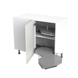 Kitchen Kit Base Unit Blind Corner With Pull Out Right 1000mm W/ Shaker Cabinet Door - Ultra Matt White - thumbnail 1