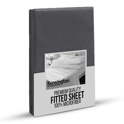 Bedlooms Single Fitted Sheet 25Cm Extra Deep - Soft Microfiber Deep Pocket Elacticated Bed Fitted Sheets Charcoal, 91X190 Cm - image 1