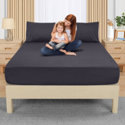 Bedlooms Single Fitted Sheet 25Cm Extra Deep - Soft Microfiber Deep Pocket Elacticated Bed Fitted Sheets Charcoal, 91X190 Cm - thumbnail 9