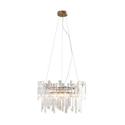 Pagazzi Lighting Pagazzi Onega 3 Light Antique Brass & Glass Pendant Ceiling Light - image 1