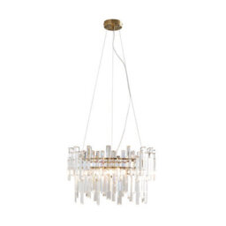 Pagazzi Lighting Pagazzi Onega 3 Light Antique Brass & Glass Pendant Ceiling Light - thumbnail 1