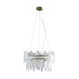 Pagazzi Lighting Pagazzi Onega 3 Light Antique Brass & Glass Pendant Ceiling Light - thumbnail 2