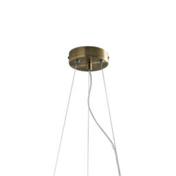 Pagazzi Lighting Pagazzi Onega 3 Light Antique Brass & Glass Pendant Ceiling Light - thumbnail 5