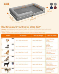LEDREM Orthopedic Dog Bed, Dog Sofa With Sides, Removable Washable Cover, 120 X 85 X 20 Cm, Non-Slip Bottom, Light Grey - thumbnail 5