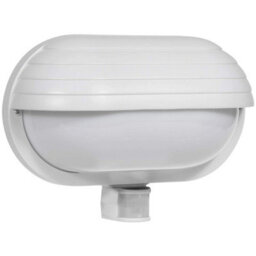 CGC Lighting Cgc Vespa White Oval Eyelid Bulkhead Outdoor Outside Wall Light With Pir Motion Sensor Security - thumbnail 3